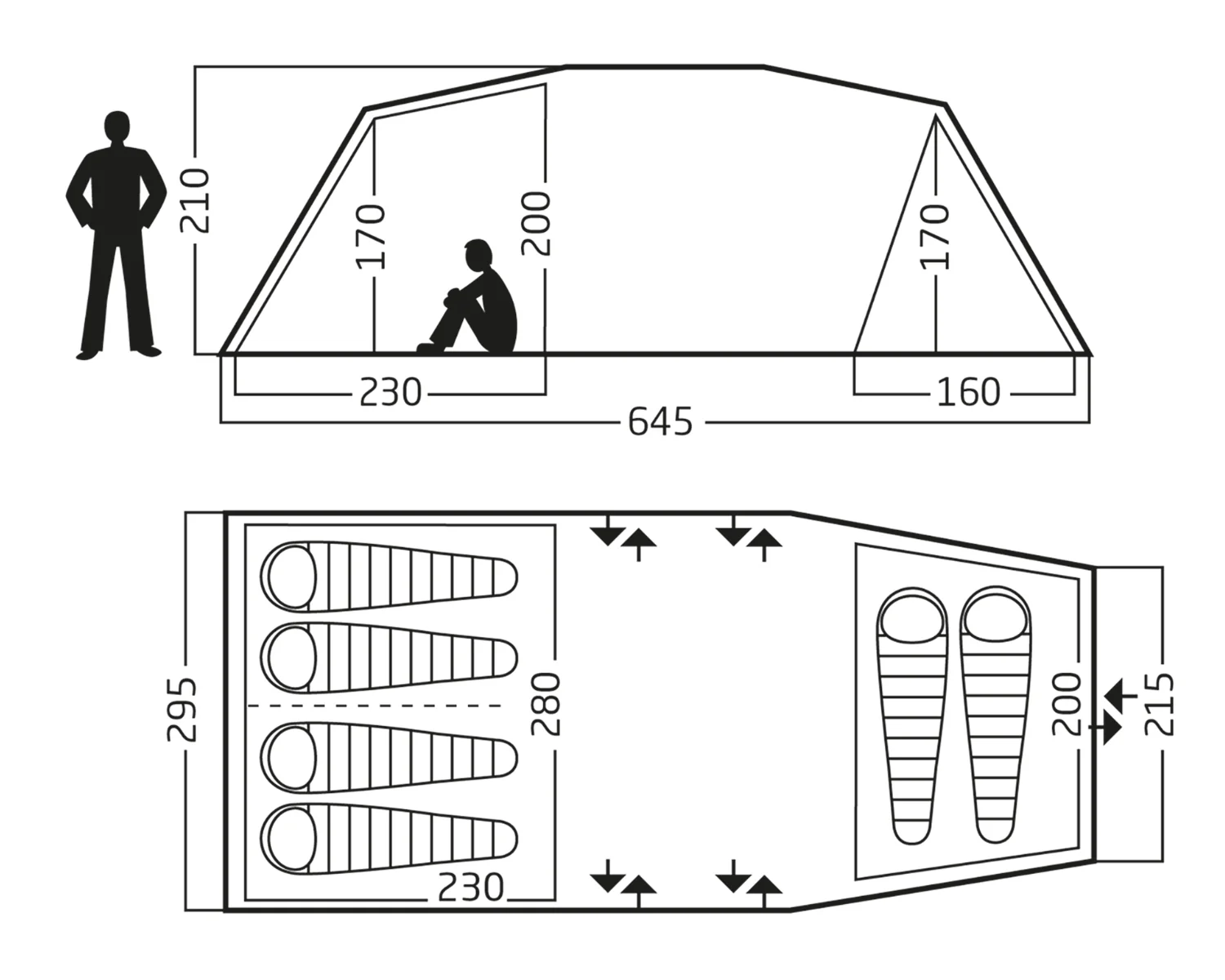 Reisa 6 PU Tent - 6 person | Cashew Brown - Image 17